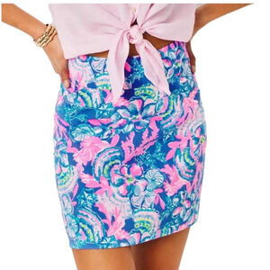 Lilly Pulitzer Jonas Stretch Skort Blue Tang Sitting Seaside Breathable 🩷